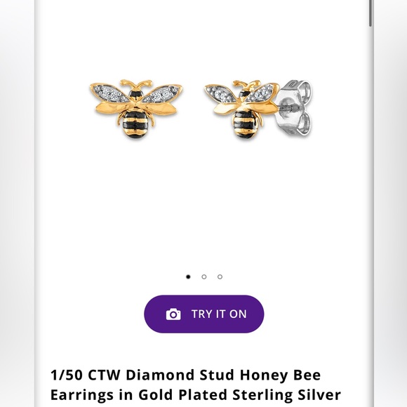 Diamond HoneyBee Necklace & Stud Earrings Set - Picture 5 of 7